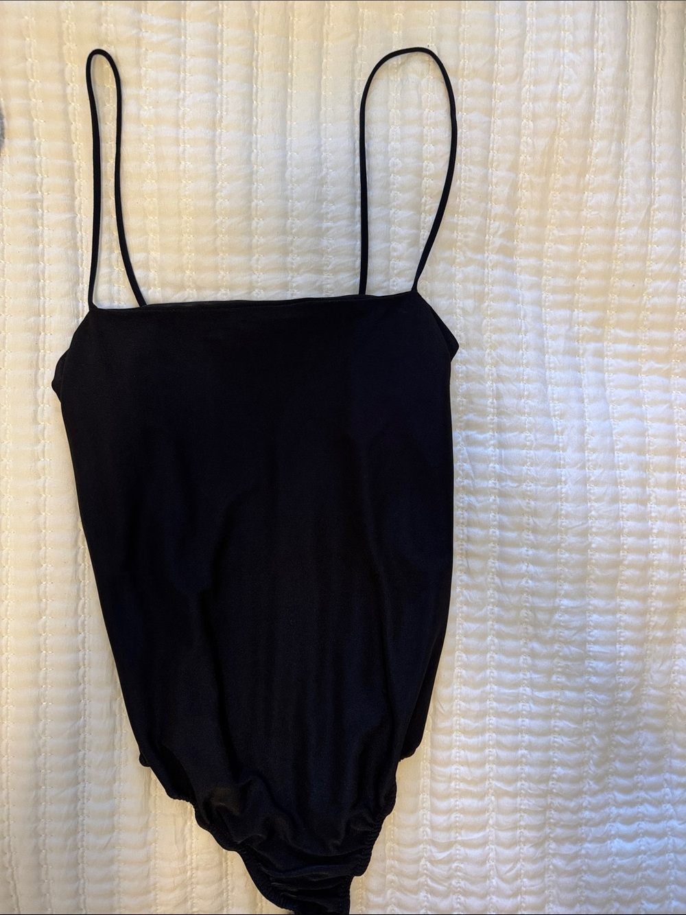 Missguided Black Spaghetti-Strap Bodysuit Top